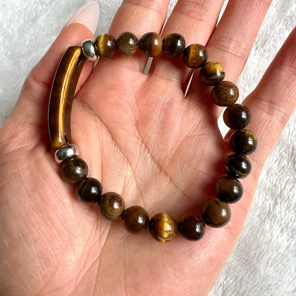 3 Bracelet Stack! Solar Chakra Tigers Eye Mala Style Set - Picture 5 of 16